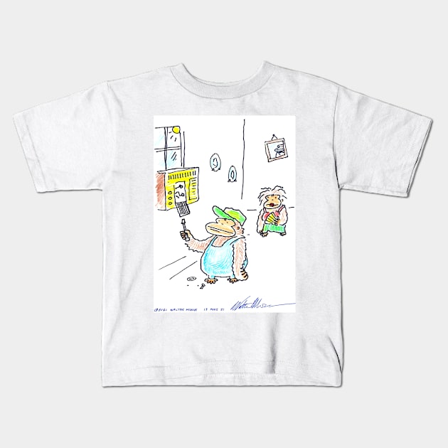 Air Conditioner Repair Ape Kids T-Shirt by WalterMoore